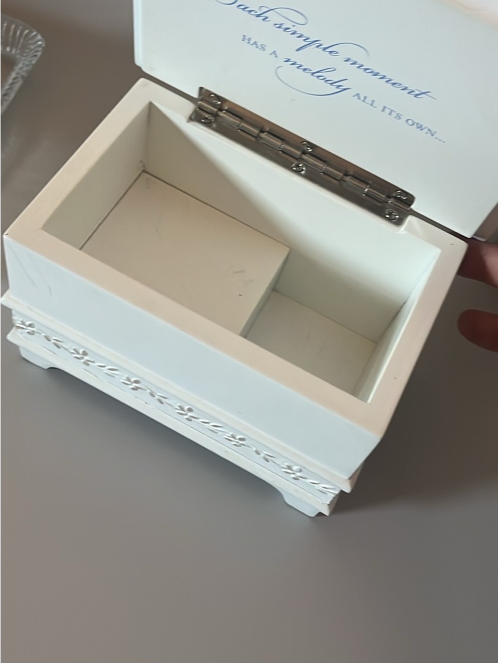 White Decorative Wooden Jewelry Box - Home Storage & Organization